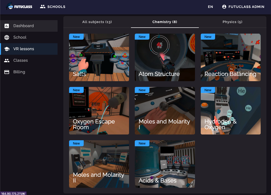 Futuclass Teacher Portal - VR lessons.png